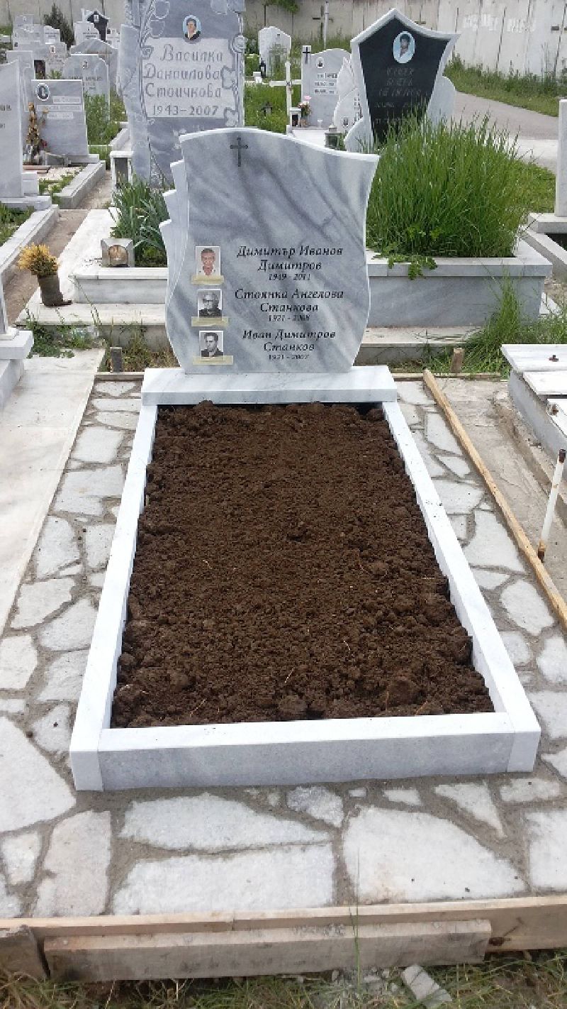 Ремонт надгробен паметник мрамор, пътеки около гроб